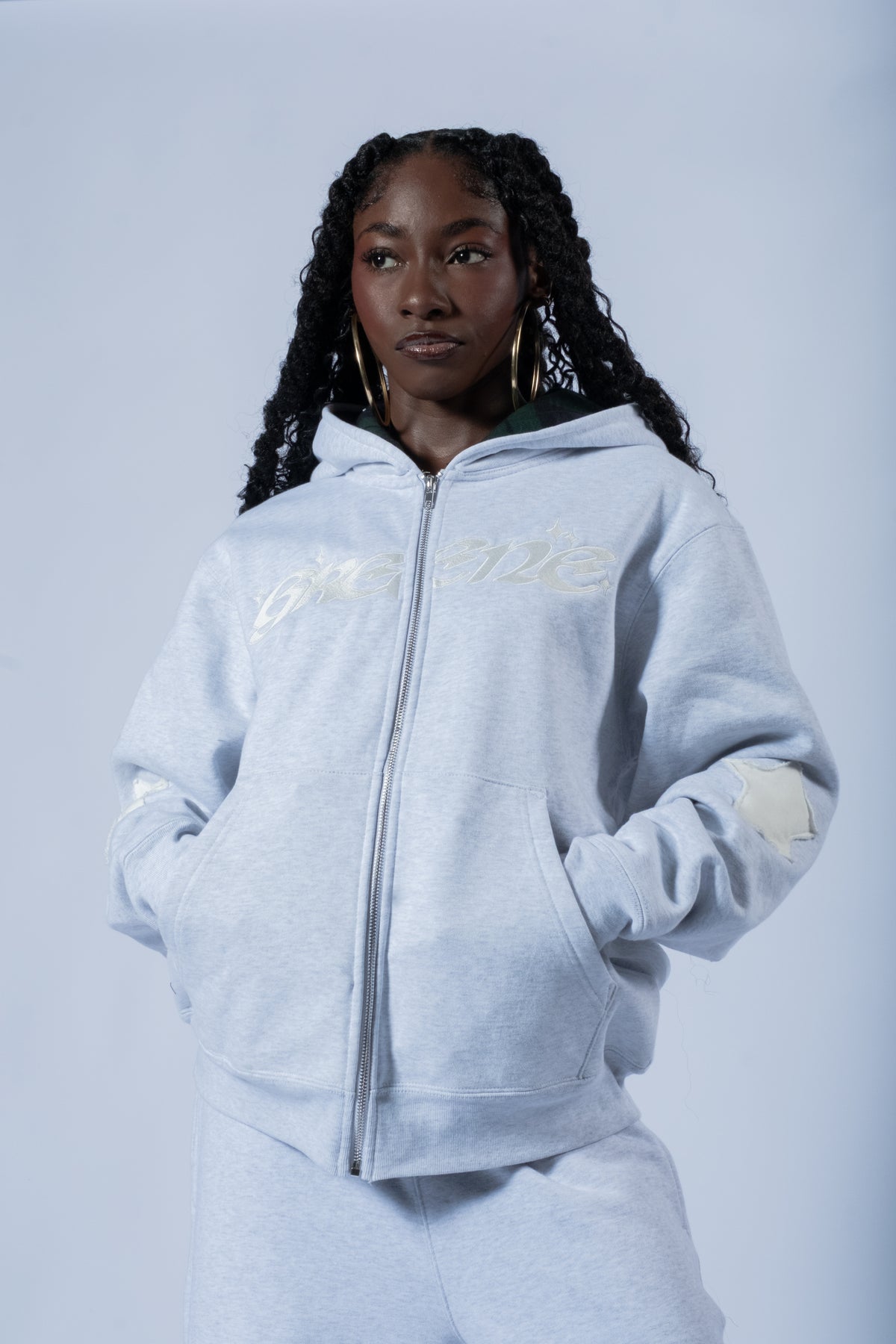 GREENE WORLD PLAID HOODIE