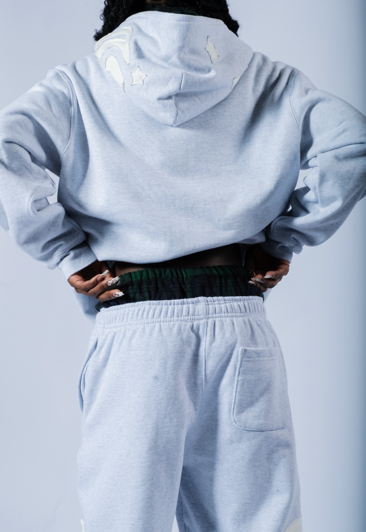 GREENE WORLD PLAID SWEAT SHORTS