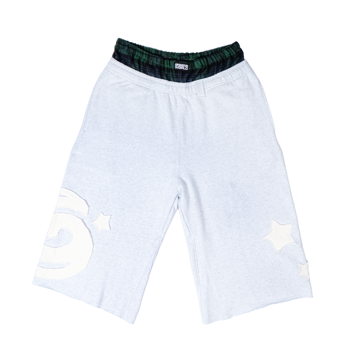 GREENE WORLD PLAID SWEAT SHORTS